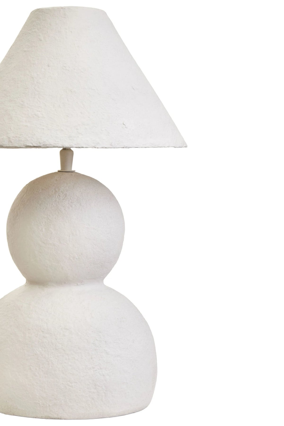 Vellum White Papier Mache Table Lamp
