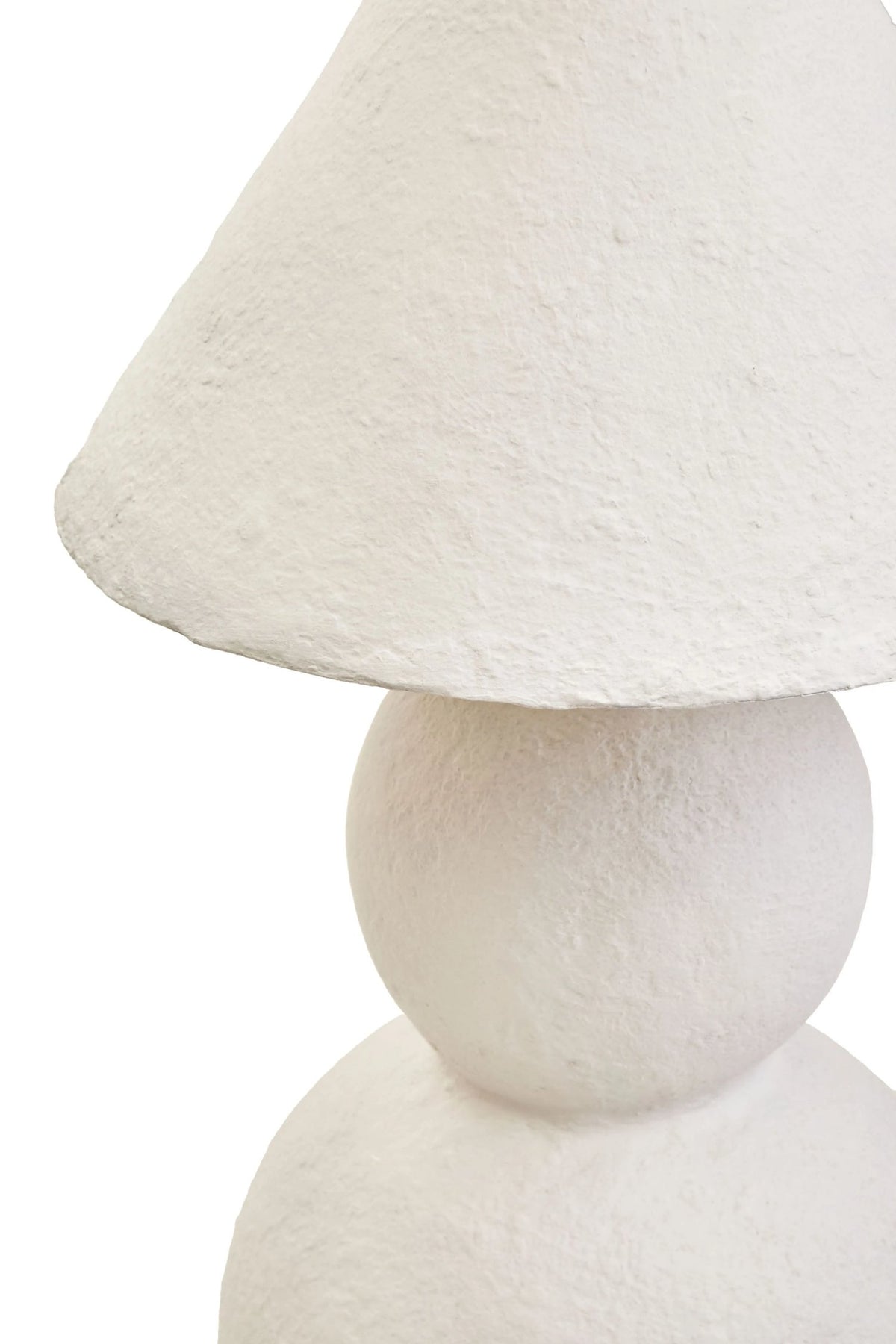 Vellum White Papier Mache Table Lamp
