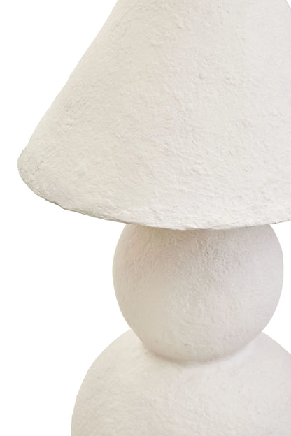 Vellum White Papier Mache Table Lamp