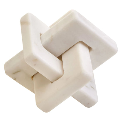 Foundation White Marble Knot Sculpture