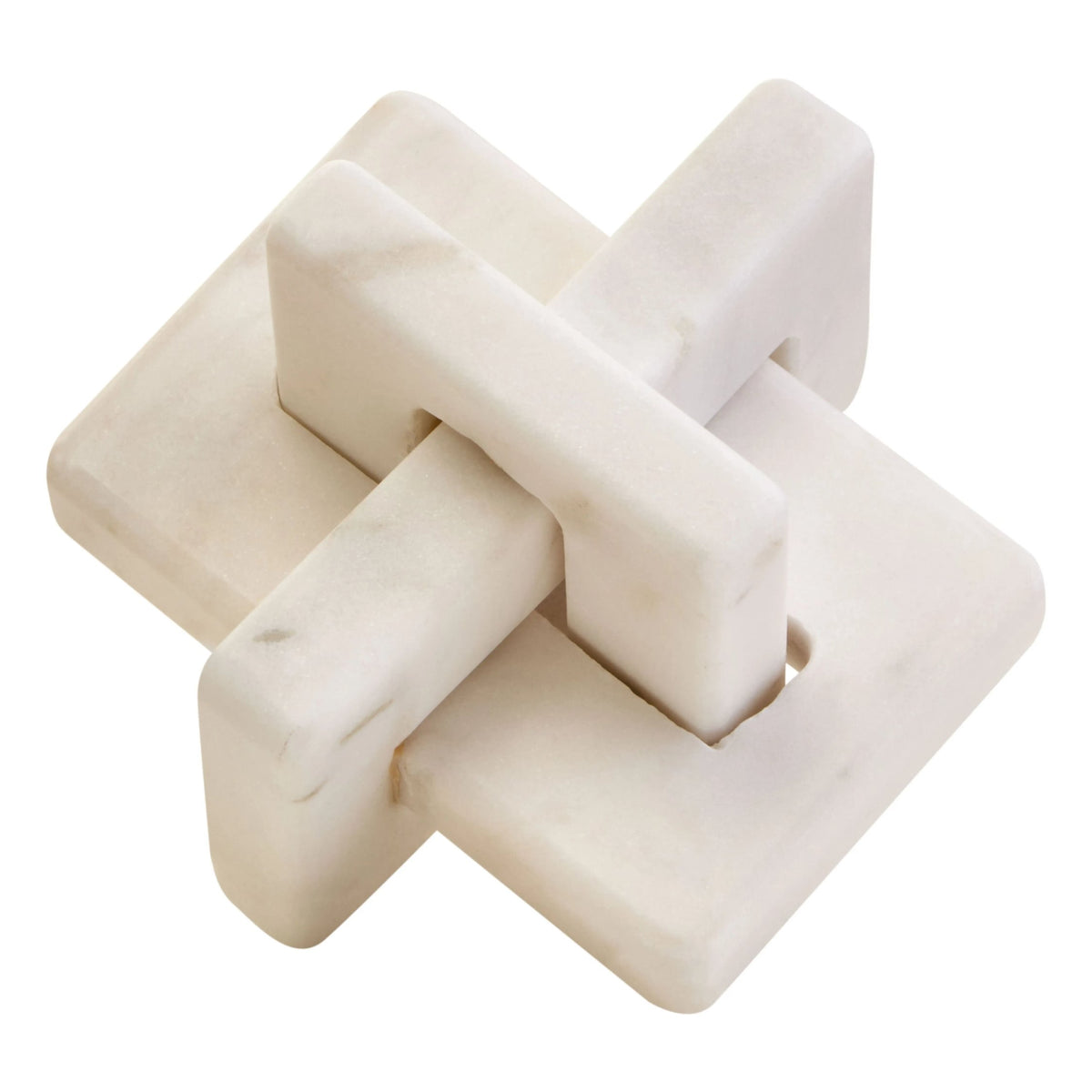 Foundation White Marble Knot Sculpture
