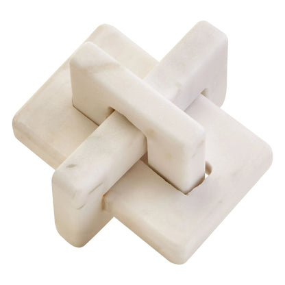 Foundation White Marble Knot Sculpture