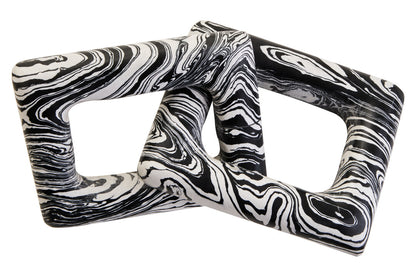 Oslo Black And White Marble Two Link Chain