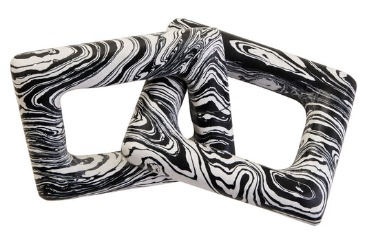 Oslo Black And White Marble Two Link Chain