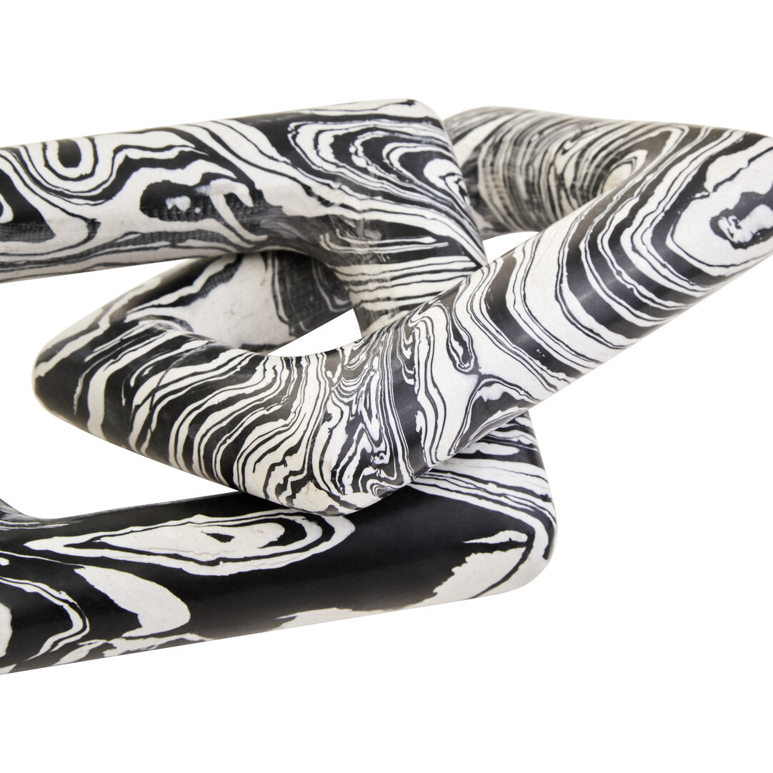 Oslo Black And White Marble Two Link Chain