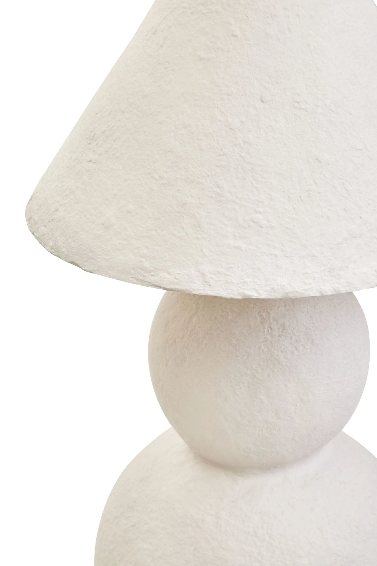 Vellum White Papier Mache Table Lamp