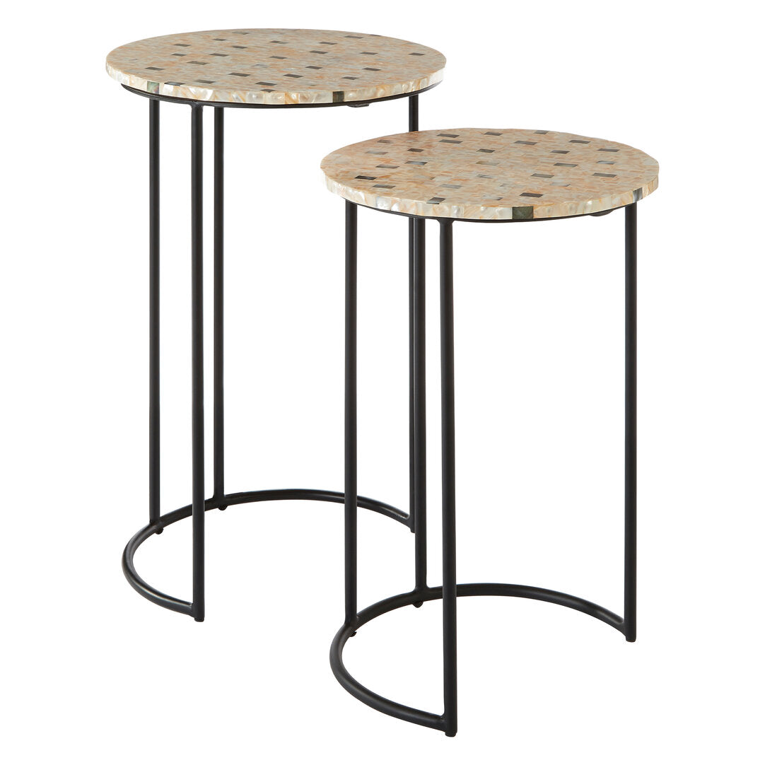 Elara Set of Two Mother Of Pearl Nesting Side Tables