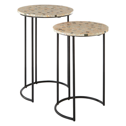 Elara Set of Two Mother Of Pearl Nesting Side Tables