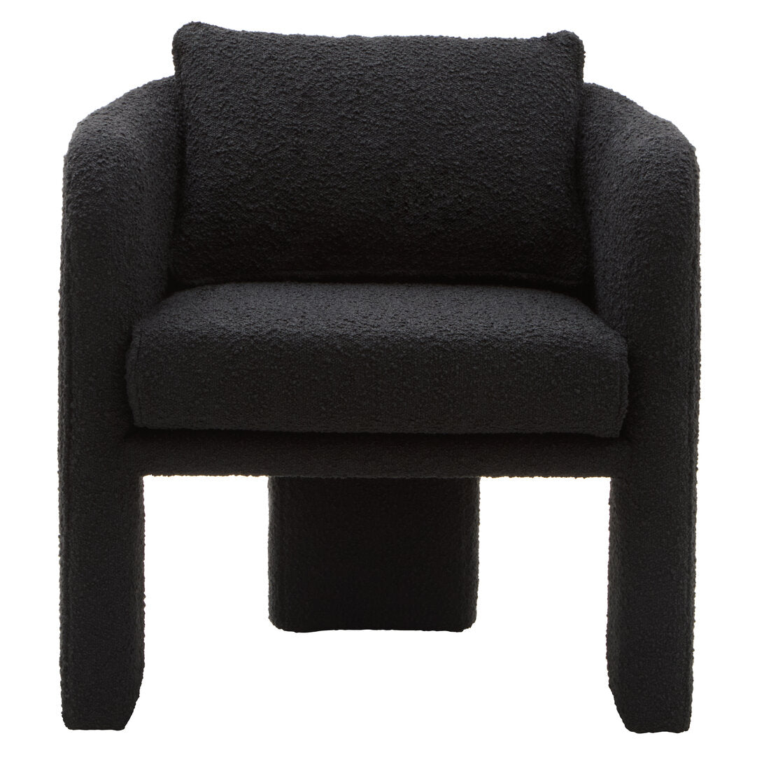 Nimbus Black Boucle Curved Armchair