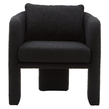 Nimbus Black Boucle Curved Armchair