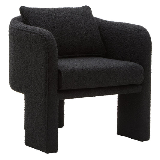 Nimbus Black Boucle Curved Armchair
