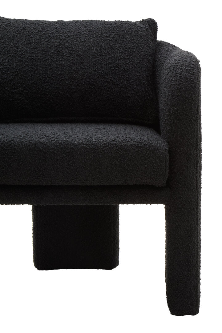 Nimbus Black Boucle Curved Armchair