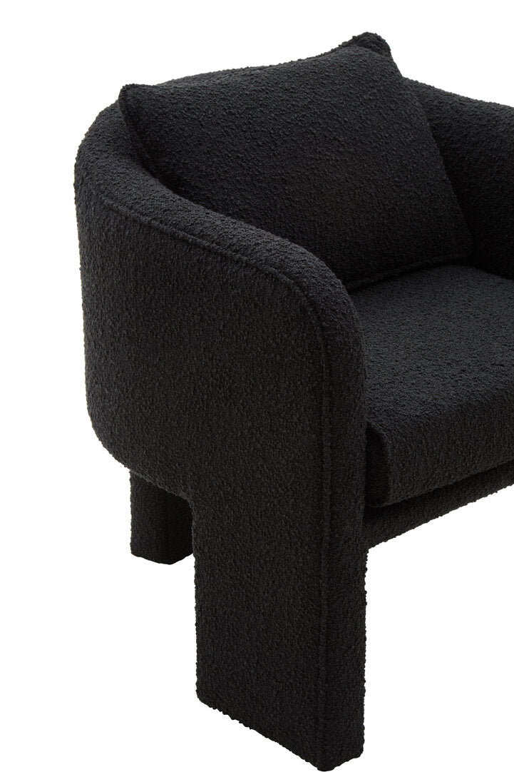 Nimbus Black Boucle Curved Armchair