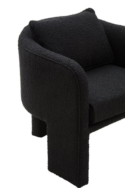 Nimbus Black Boucle Curved Armchair
