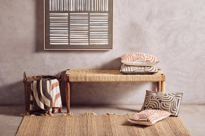 Zola Natural And Terracotta Square Cushion