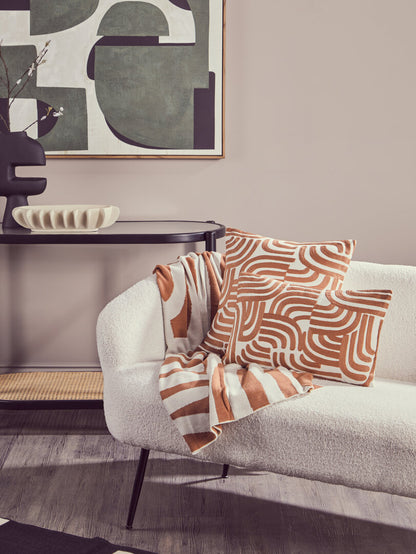 Zola Natural And Terracotta Square Cushion