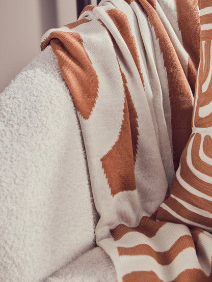 Zola Natural And Terracotta Throw