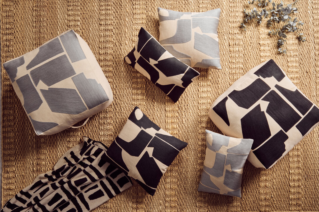 Zola Black and Natural Square Cushion
