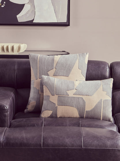 Zola Natural And Grey Square Cushion