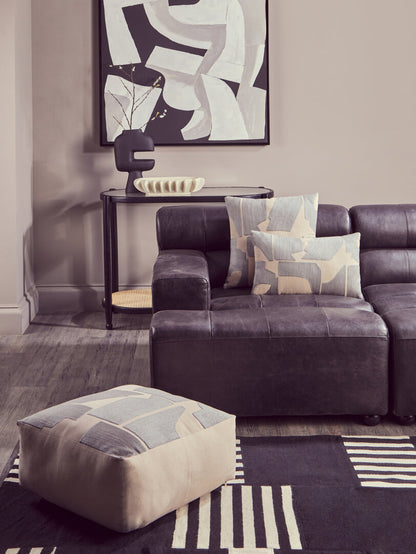 Zola Natural And Grey Square Cushion