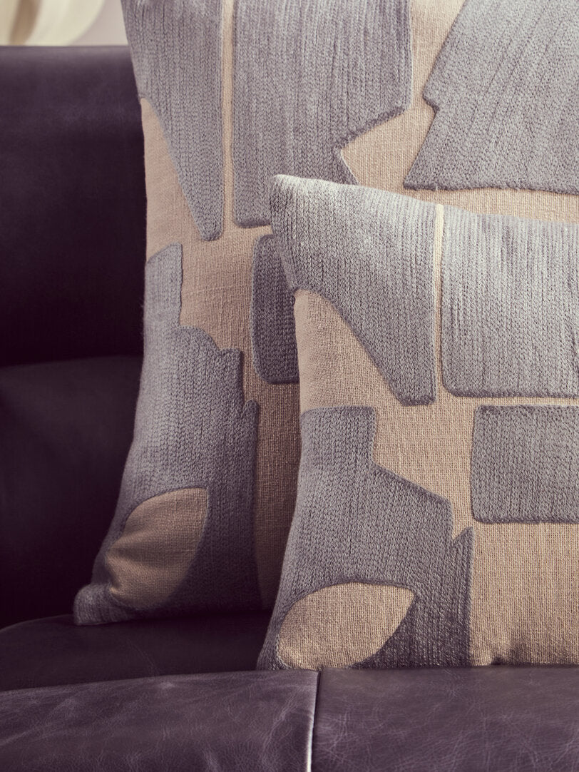 Zola Natural And Grey Square Cushion