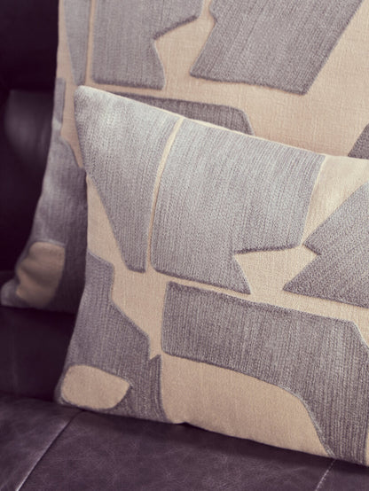 Zola Natural And Grey Square Cushion