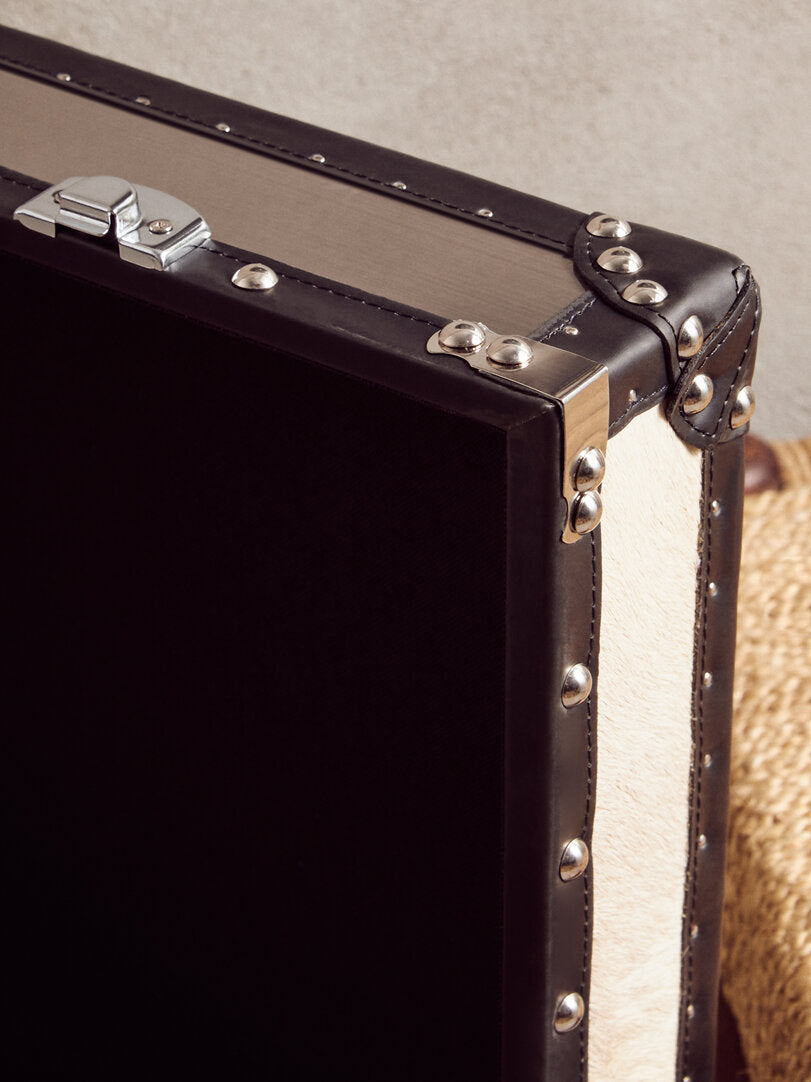 Chelsea Townhouse Black And White Genuine Cowhide Storage Trunk