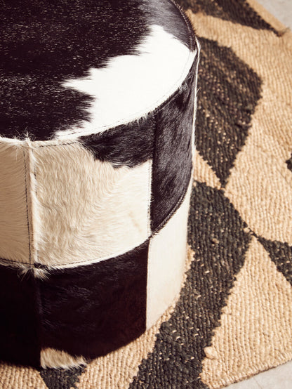 Chelsea Townhouse Black And White Cowhide Stool