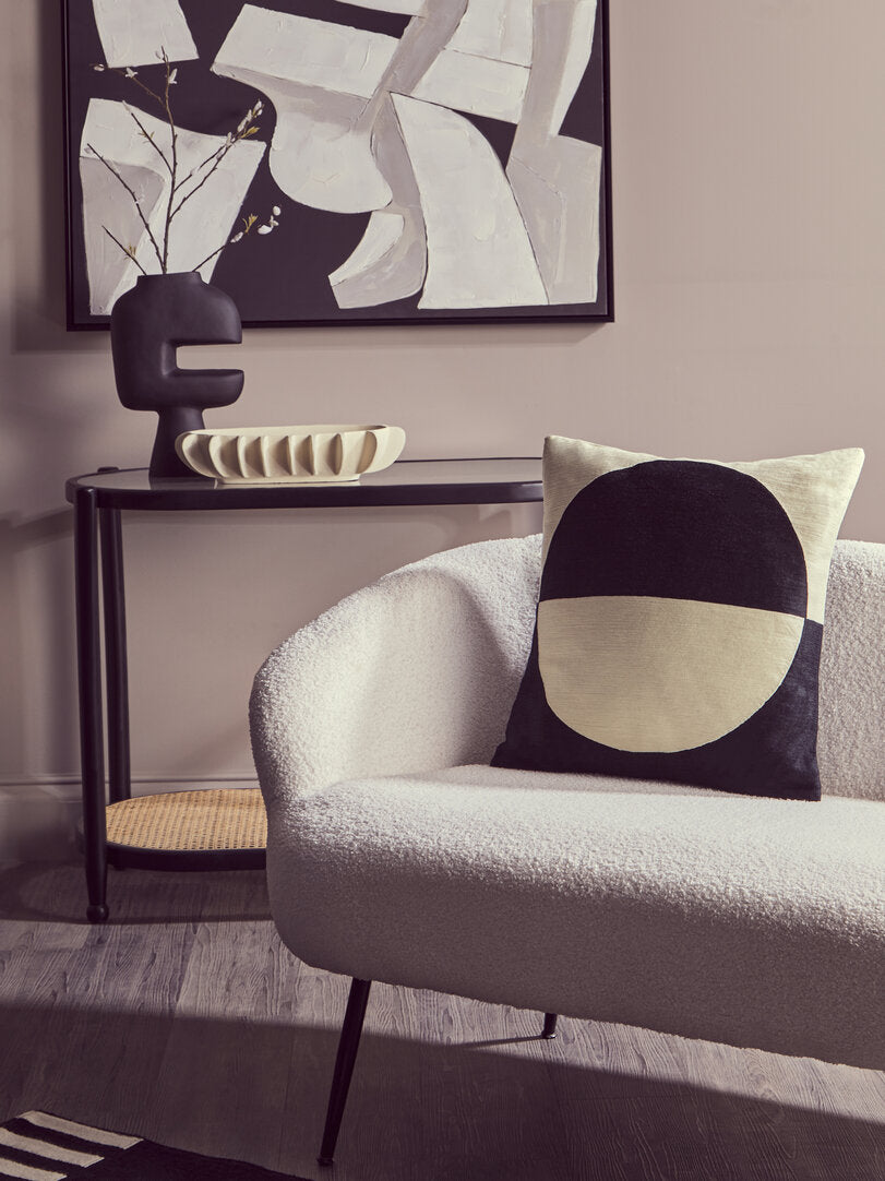 Yasemin Two Seat Sofa With Black Finish Legs