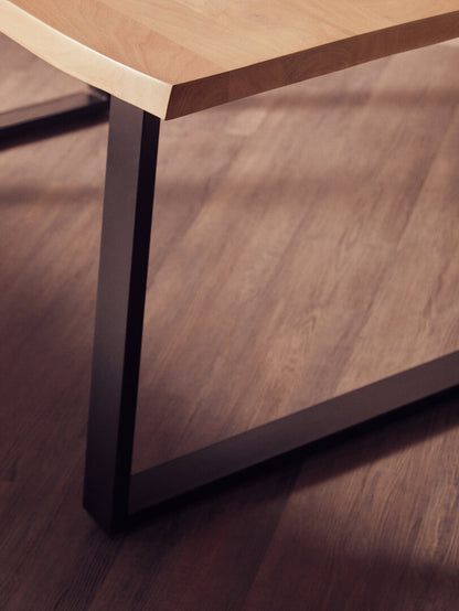 Uno Mango Wood Live Edge Black Metal legs Dining Table