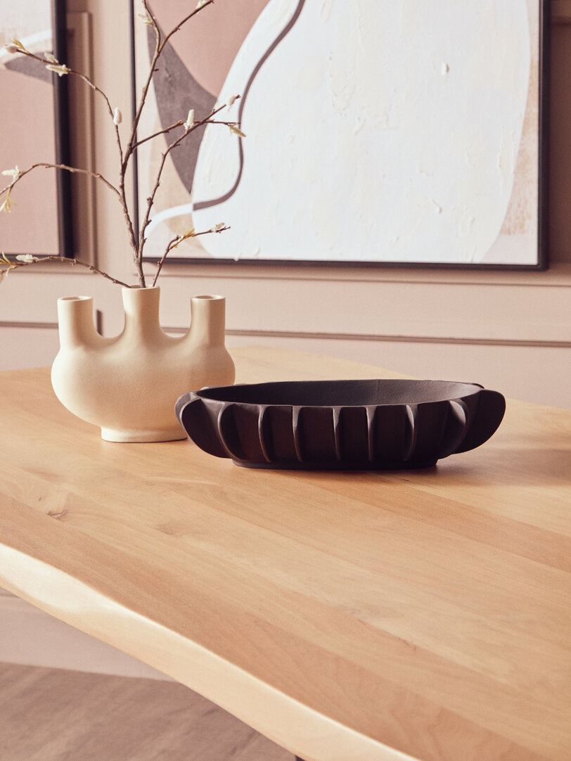 Uno Mango Wood Live Edge Black Metal legs Dining Table