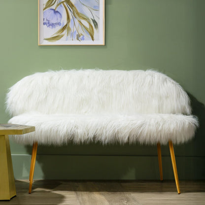 Ochre Sofa With Gold Finish Legs