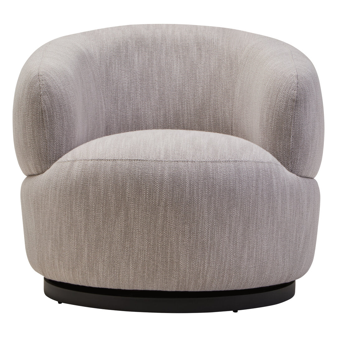 Outline Textured Grey Curved Swivel Chair