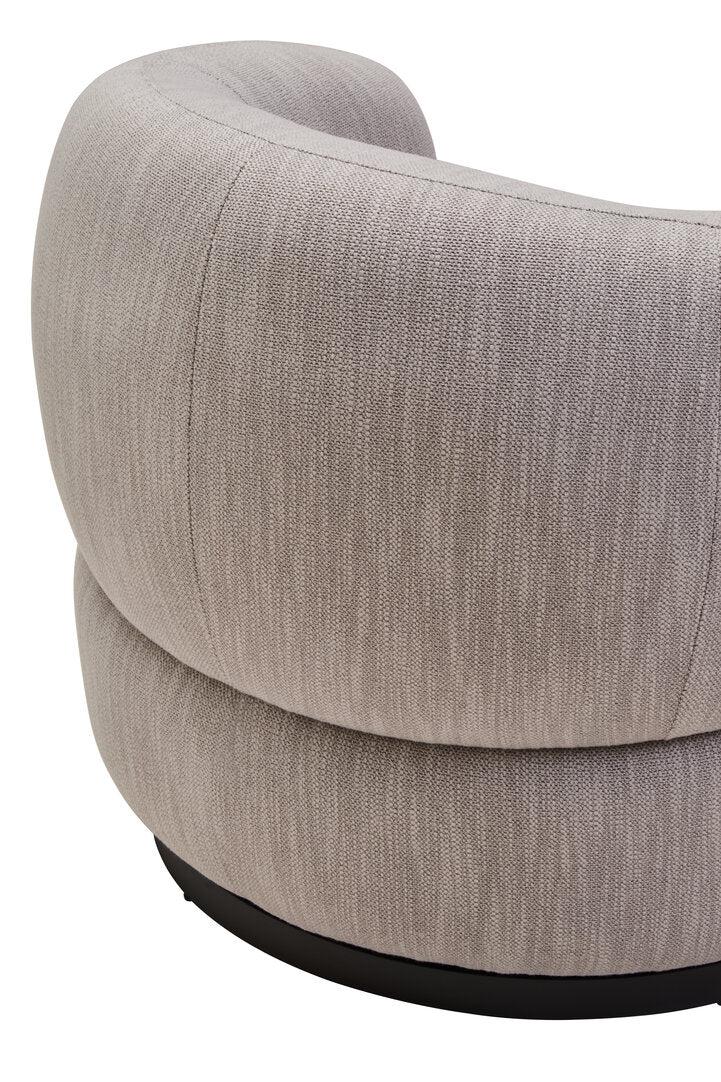 Outline Textured Grey Curved Swivel Chair