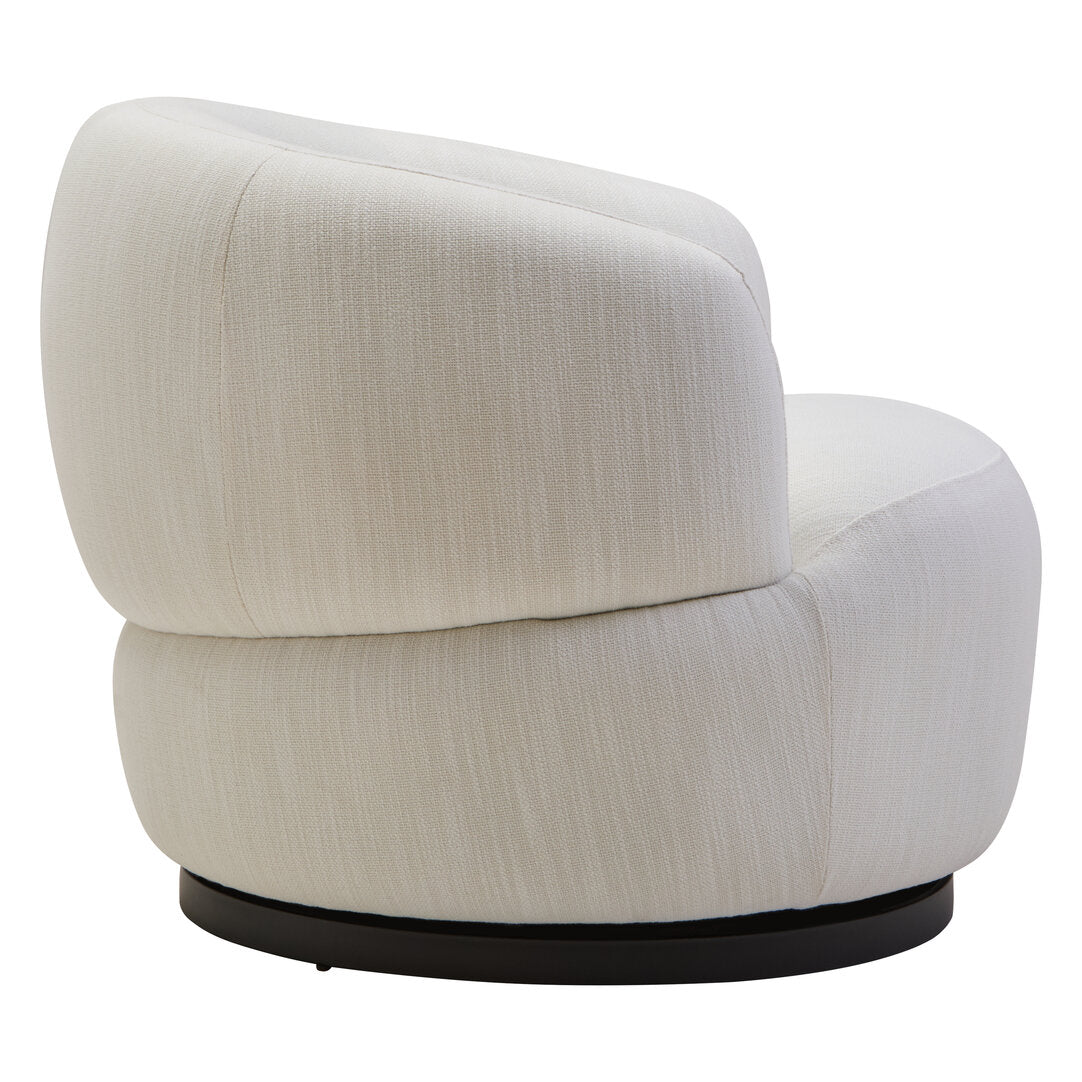 Outline Textured Cream Curved Swivel Chair