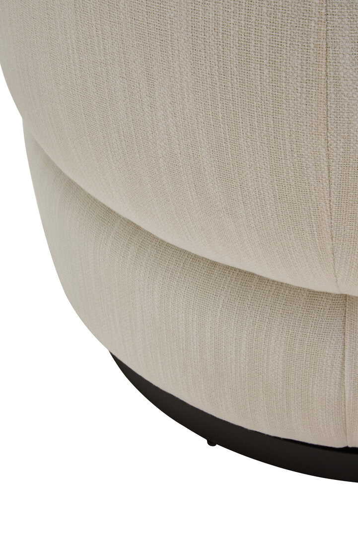 Outline Textured Cream Curved Swivel Chair