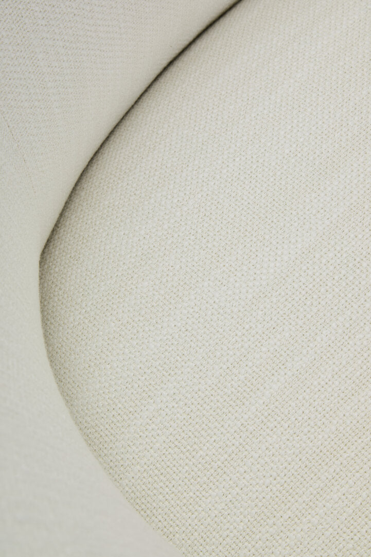 Outline Textured Cream Curved Swivel Chair