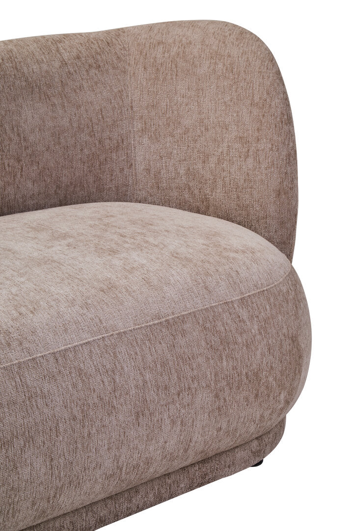 Hamptons Deep Stone Chenille Curved Three Seater Sofa