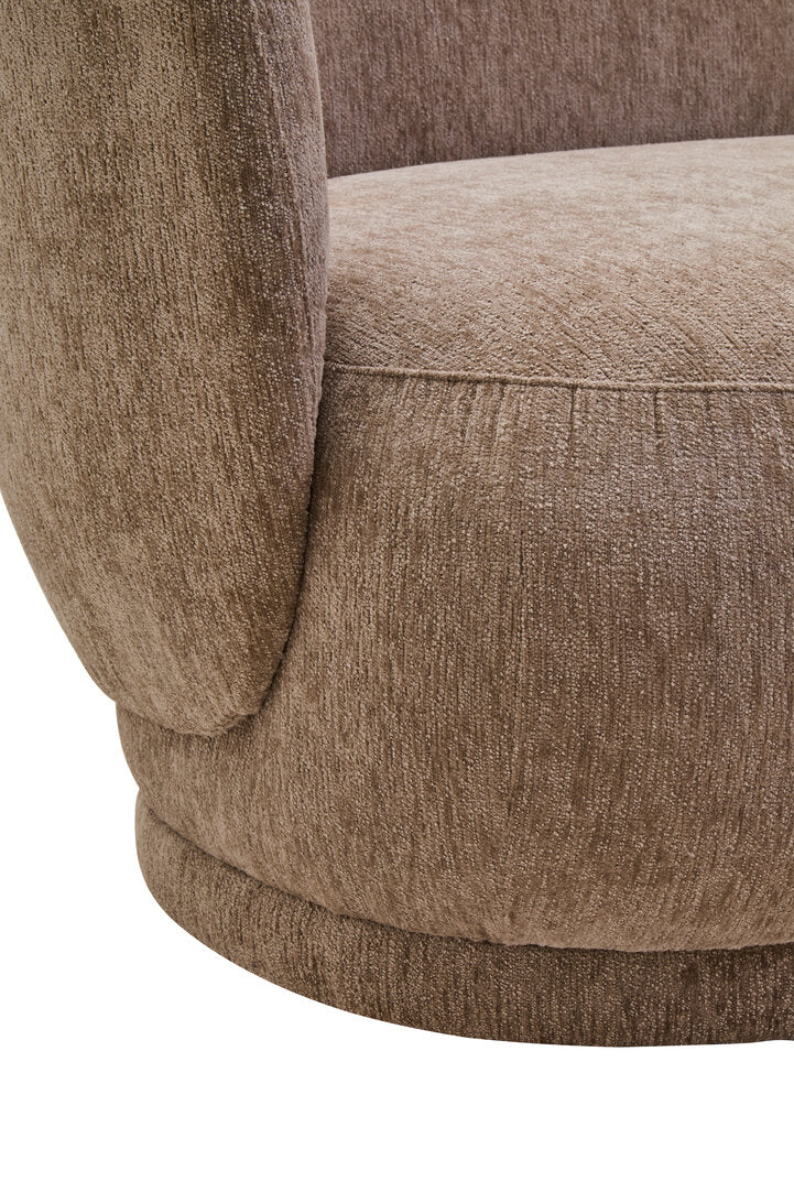 Hamptons Deep Stone Chenille Curved Three Seater Sofa