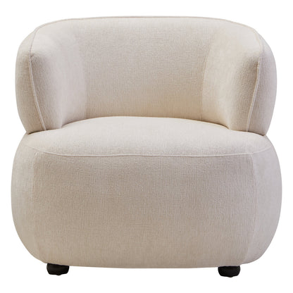 Ophelia Ivory Chenille Curved Chair