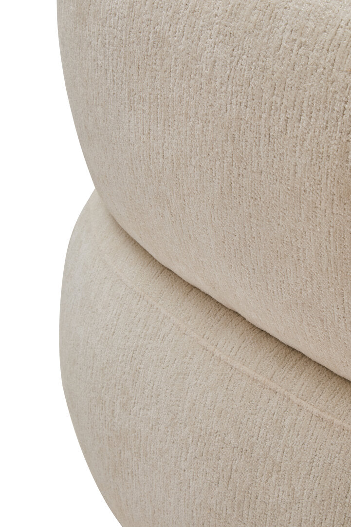 Ophelia Ivory Chenille Curved Chair