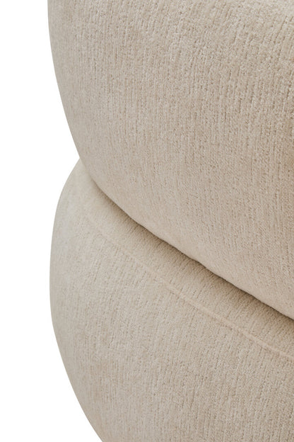 Ophelia Ivory Chenille Curved Chair