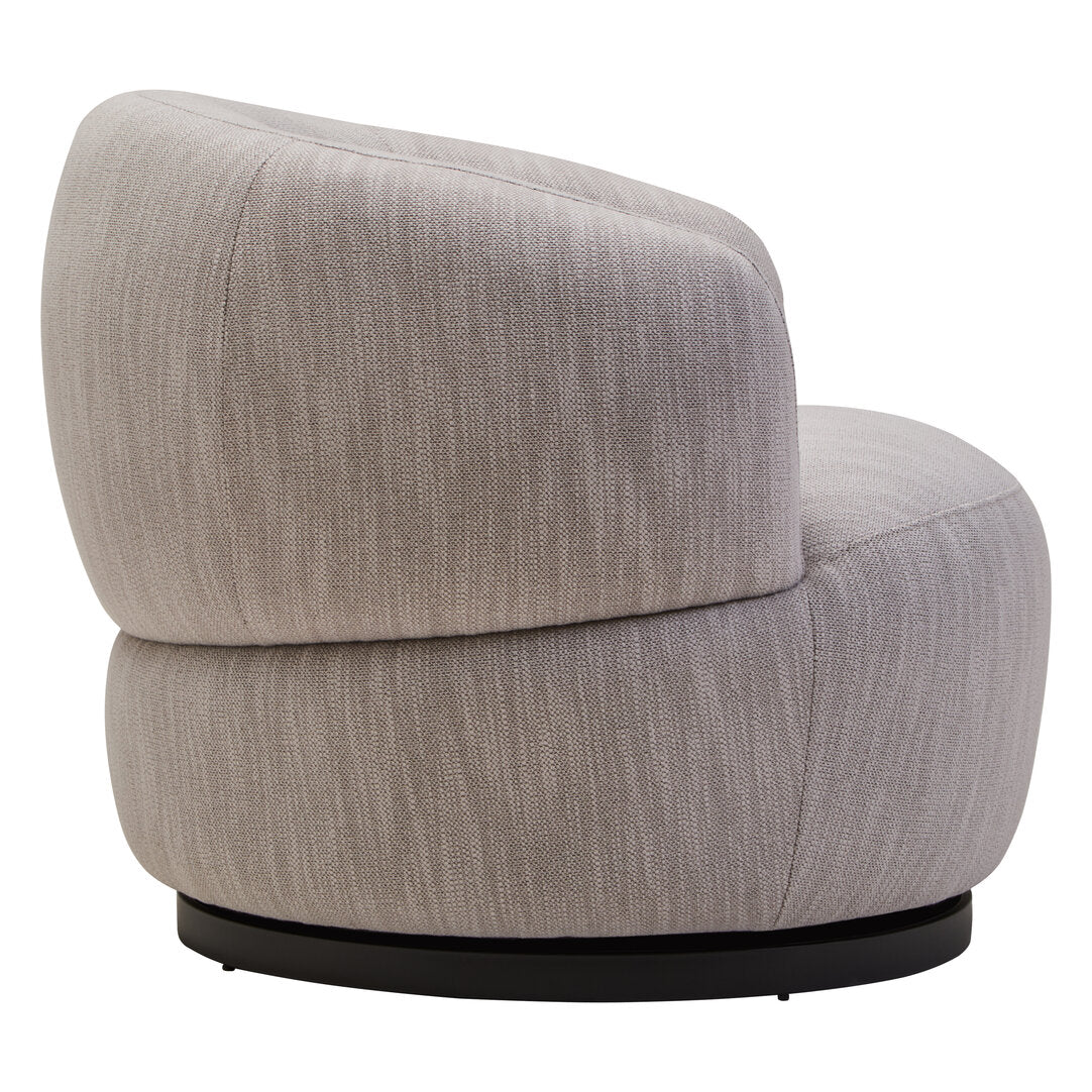 Outline Textured Grey Curved Swivel Chair