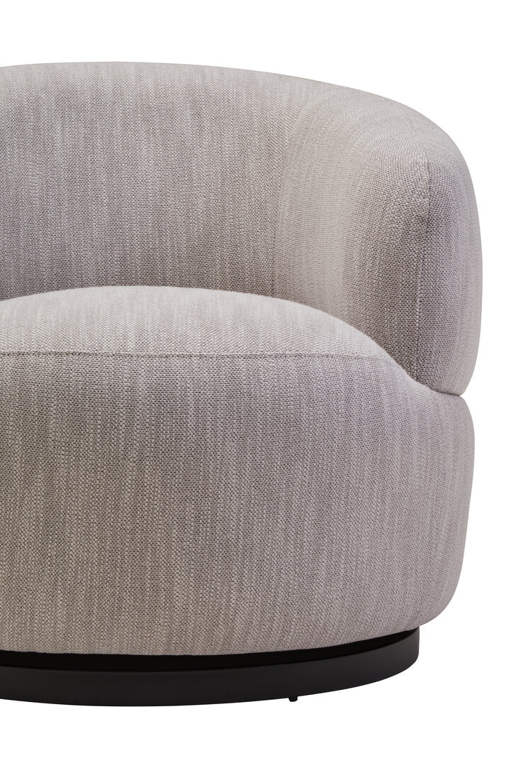 Outline Textured Grey Curved Swivel Chair