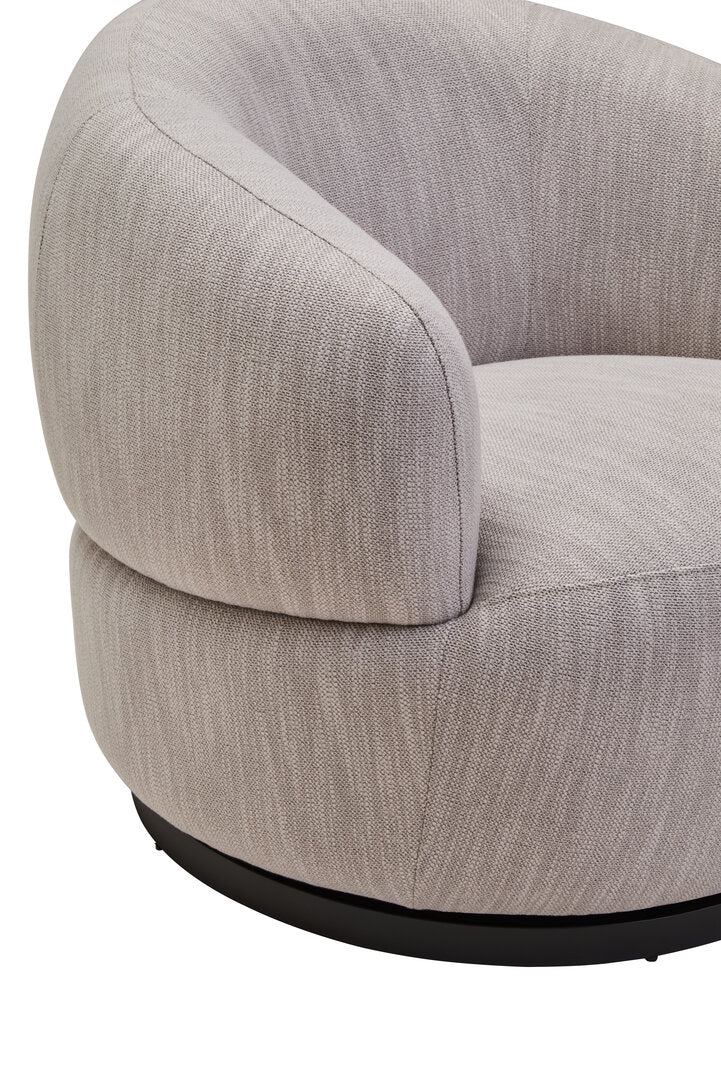 Outline Textured Grey Curved Swivel Chair