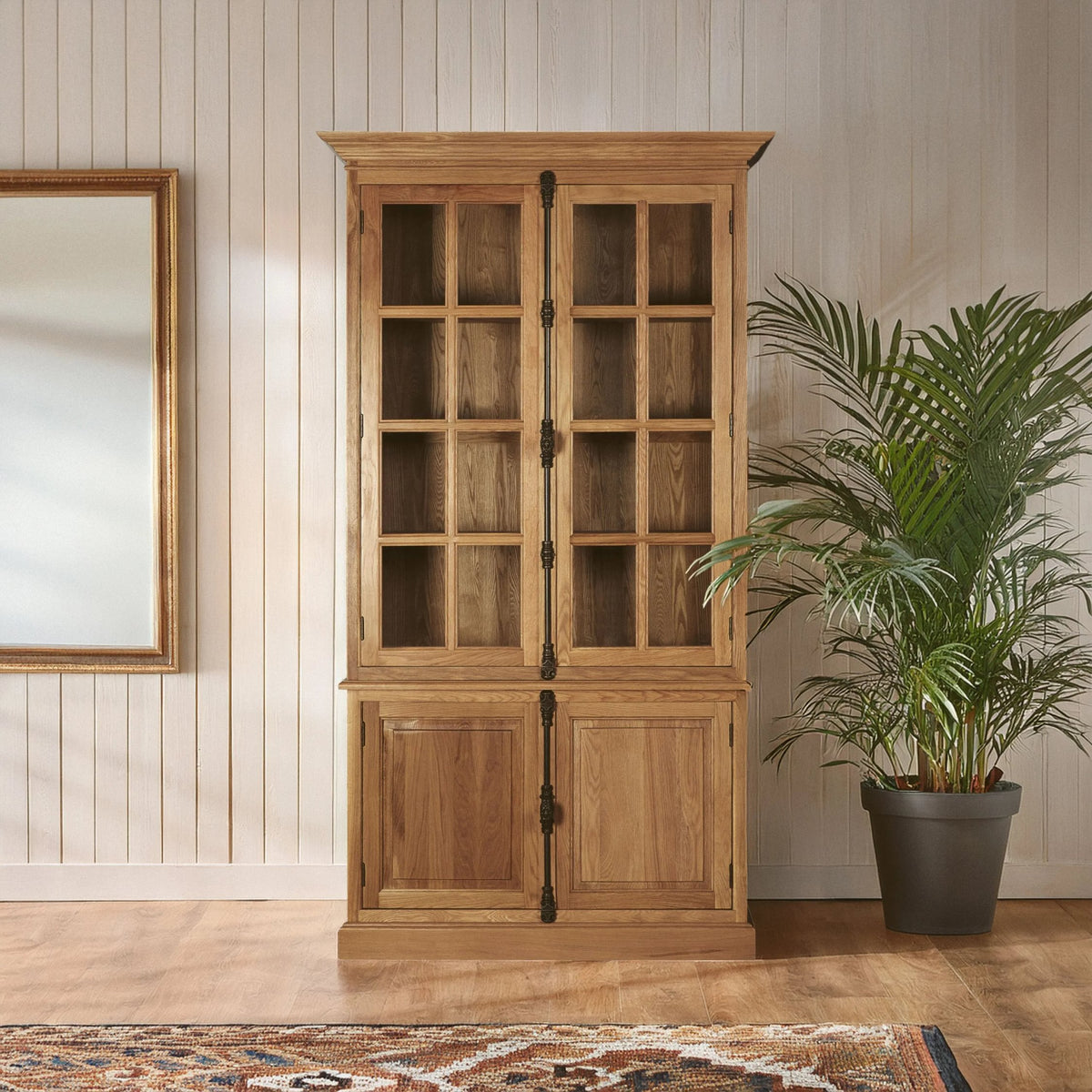 Bordeaux Natural Oak Wood Tall Cabinet