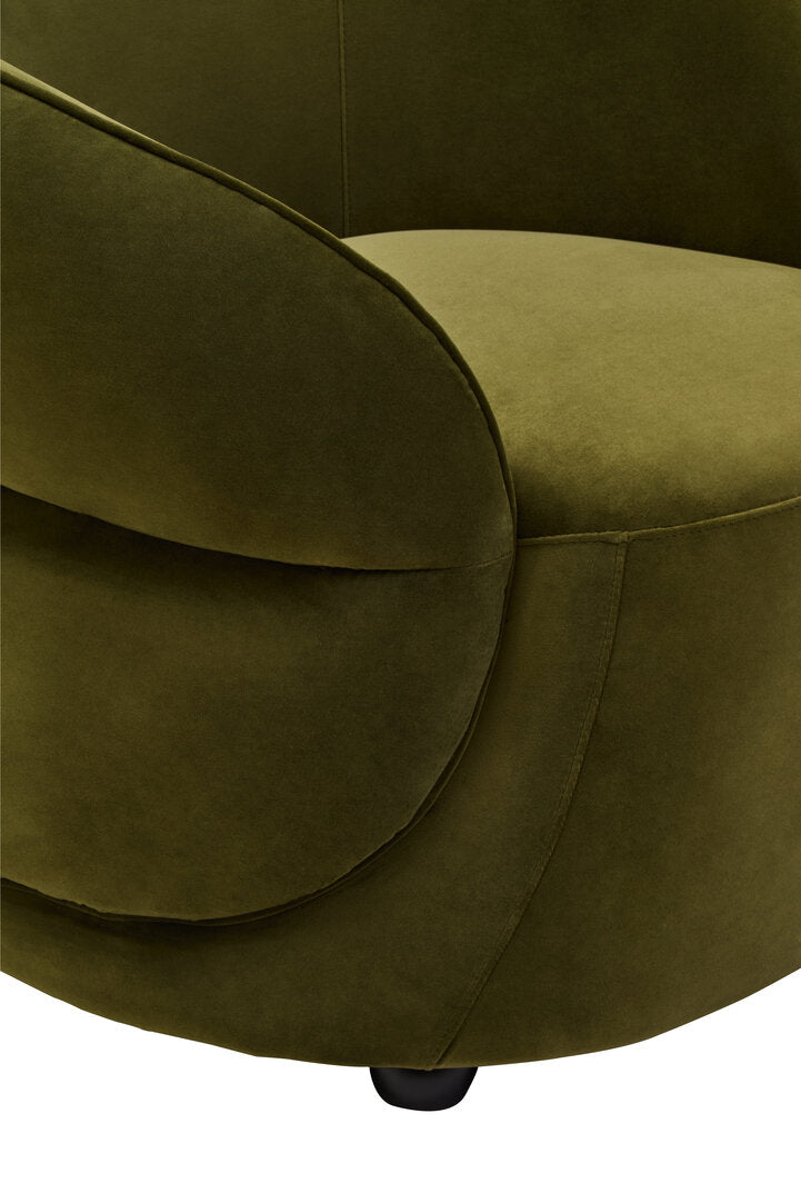 Muse Forest Green Curved Velvet Chair