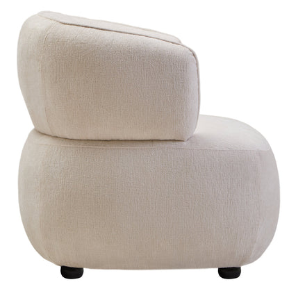 Ophelia Ivory Chenille Curved Chair