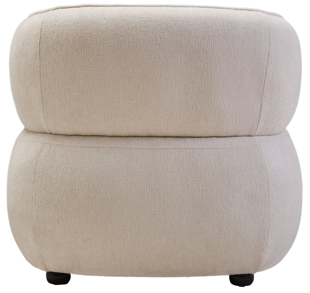Ophelia Ivory Chenille Curved Chair