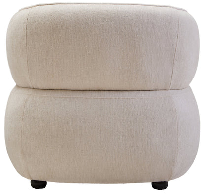 Ophelia Ivory Chenille Curved Chair